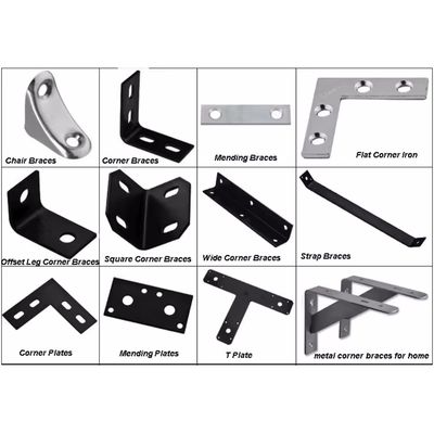 Stamping Steel L / T / I / Cross Shape Connecting Angle Plate Corner Brace Flat Corner Bracket For Furniture