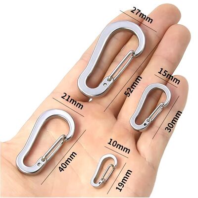 M4 M12 Stal nierdzewna D kształt pet łańcuch haków Quick Connect Loops Plain Finish Ubezpieczenia Alpinistyczne spinki do użytku zewnętrznego